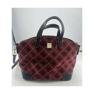 Dooney & Bourke Maxi Quilt Ruby Purse Handbag Shoulder Bag Red Black Satchel